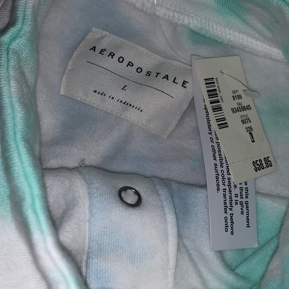 Aeropostale Fleece Tie-Dye Mock-Neck Crop Top NWT Multicolored Size Large Pastel - Picture 5 of 10